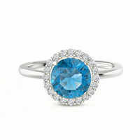 Anello Gazzola Gioielli Donna Amuleto in Oro bianco Topazio blu AN-900A-72-1-9-13-TS-BR-N-DEF-VS